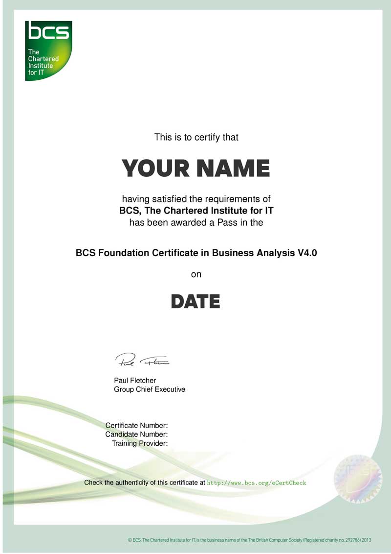 BCS Foundation Certificate in Business Analysis